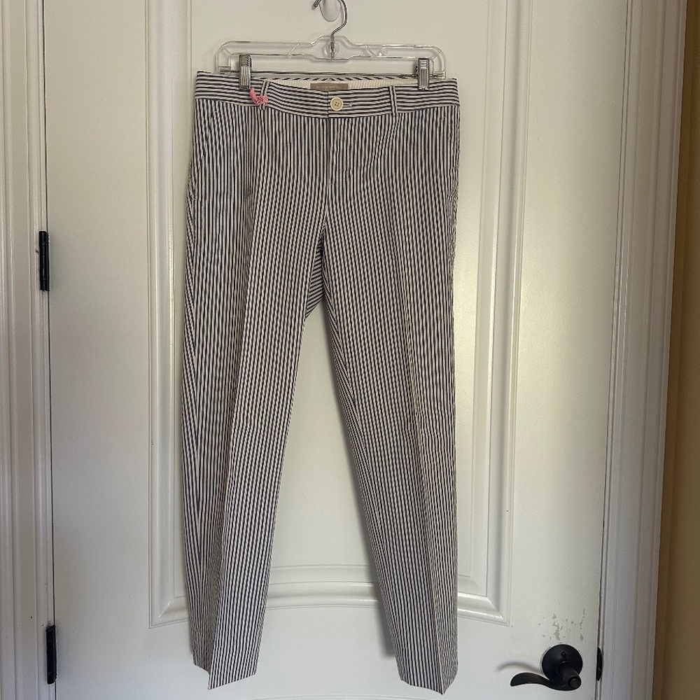 Banana Republic Blue & White Seersucker Striped Pants – Size 4 (Martin Fit)